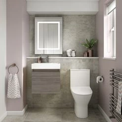 Milan Juno Grey Avola Cloakroom Suite