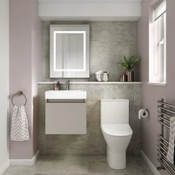 Milan Juno Stone Grey Cloakroom Suite