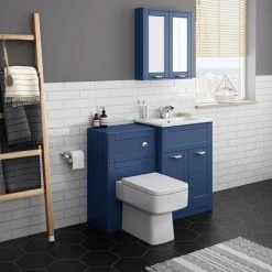 Keswick Blue 620mm Sink Vanity Unit + Toilet Package -Bathroom Suites Sales KES BLU PK1 d6 460