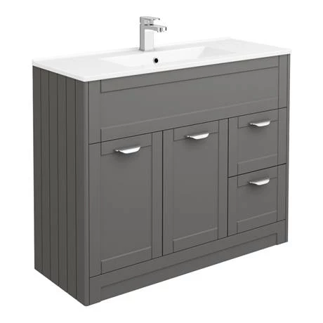 Keswick Grey 1015mm Sink Vanity Unit + Toilet Package 2 Keswick Grey 1015mm Sink Vanity Unit + Toilet Package - Image 2