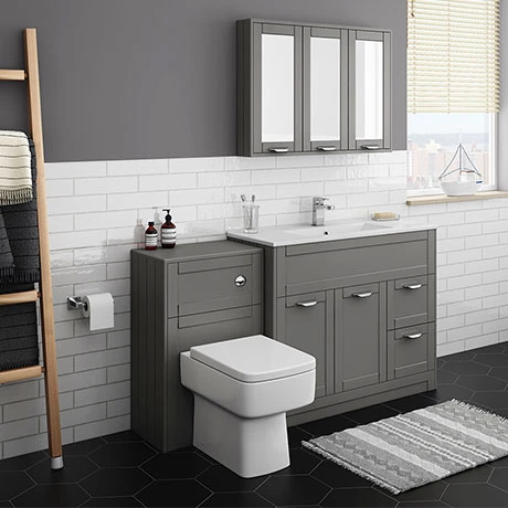 Keswick Grey 1015mm Sink Vanity Unit + Toilet Package 1 Keswick Grey 1015mm Sink Vanity Unit + Toilet Package