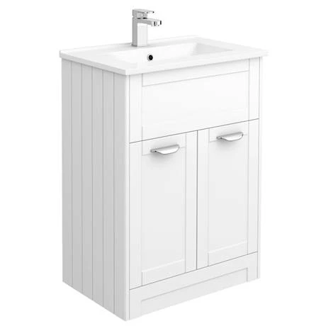 Keswick White 620mm Sink Vanity Unit + Toilet Package 2 Keswick White 620mm Sink Vanity Unit + Toilet Package - Image 2
