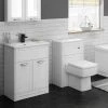 Keswick White 620mm Sink Vanity Unit + Toilet Package