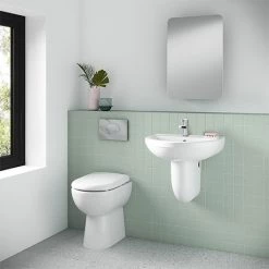 Milton 1TH Classic Bathroom Suite (BTW Pan, Concealed Cistern, Wall Hung Basin)