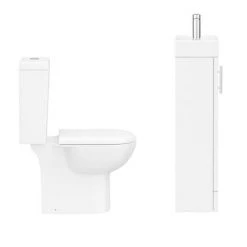 Milan Minimalist Compact Floor Standing Vanity Unit + Knedlington Close Coupled Toilet -Bathroom Suites Sales MCFSVKCCT n d5 460