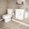 Minimalist Compact Wall Hung Vanity Unit + Series 600 Close Coupled Toilet