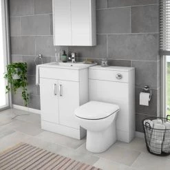 Toreno 1100mm Gloss White Vanity Unit Bathroom Suite - Depth 400/200mm 9 Toreno 1100mm Gloss White Vanity Unit Bathroom Suite - Depth 400/200mm -Bathroom Suites Sales MOD1100PAN d5 460