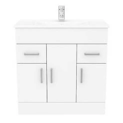 Toreno 1300mm Gloss White Vanity Unit Bathroom Suite - Depth 400/200mm -Bathroom Suites Sales MOD1300 n d2 460