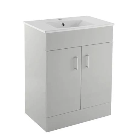 Toreno Modern Light Grey Sink Vanity Unit + Toilet Package 2 Toreno Modern Light Grey Sink Vanity Unit + Toilet Package - Image 2