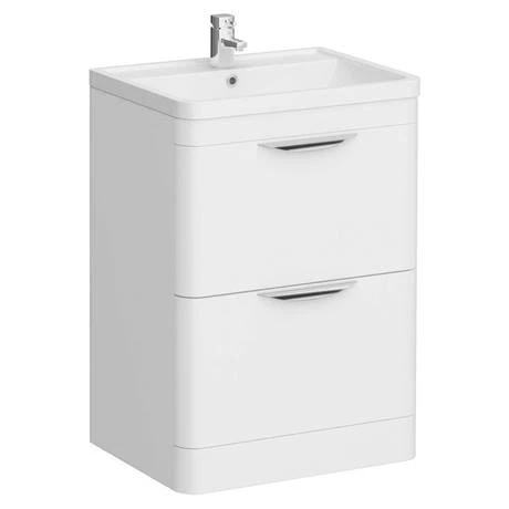 Monza Gloss White Floor Standing Vanity Bathroom Furniture Package 2 Monza Gloss White Floor Standing Vanity Bathroom Furniture Package - Image 2