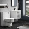 Monza Gloss White Wall Hung Sink Vanity Unit + Square Toilet Package