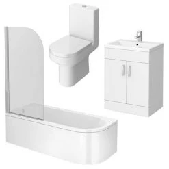 Metro 1700mm Shower Bath Suite -Bathroom Suites Sales Metro 1700 Shower Bath Suite d1 460
