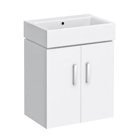 Nova Small Wall Hung 0TH Vanity + Square Toilet 2 Nova Small Wall Hung 0TH Vanity + Square Toilet - Image 2