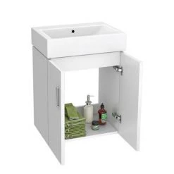 Nova Small Wall Hung 0TH Vanity + Square Toilet 7 Nova Small Wall Hung 0TH Vanity + Square Toilet -Bathroom Suites Sales NVCLKWH 0TH d2 460