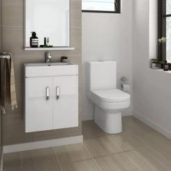 Nova Cloakroom Suite (Wall Hung Basin Unit + Close Coupled Toilet) 10 Nova Cloakroom Suite (Wall Hung Basin Unit + Close Coupled Toilet) -Bathroom Suites Sales NVCLKWH n d4 460