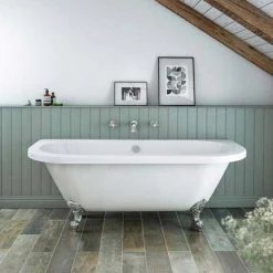 Newbury Traditional Back-to-Wall Roll Top Bath Suite -Bathroom Suites Sales Newbury Traditional Back to Wall Roll Top Bath Suite d4 460