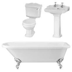 Oxford Traditional Free Standing Single Ended Roll Top Bath Suite -Bathroom Suites Sales Oxford Traditional Roll Top Bath Suite d1 460
