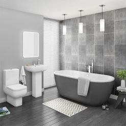 Pro 600 Grey Modern Free Standing Bath Suite