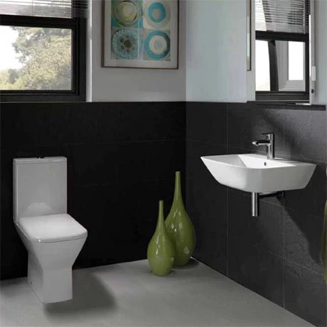 RAK Summit Cloakroom Suite - Close Coupled WC + 40cm Hand Basin 1 RAK Summit Cloakroom Suite - Close Coupled WC + 40cm Hand Basin