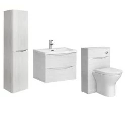 Monza White Ash Wall Hung Bathroom Furniture Package -Bathroom Suites Sales RDWWHPK1 d1 460