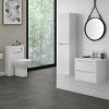 Monza White Ash Wall Hung Bathroom Furniture Package