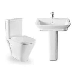 Bathroom Suites Sales 7 Roca - The Gap 4 Piece Bathroom Suite - close coupled WC & basin with pedestal