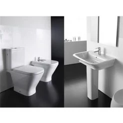 Roca - The Gap 4 Piece Bathroom Suite - close coupled WC & basin with pedestal -Bathroom Suites Sales Roca The Gap 4 Piece Bathroom Suite detail 375
