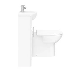 Sienna W920 x D200mm High Gloss White Vanity Unit Cloakroom Suite + D-shaped pan -Bathroom Suites Sales SIE001 VTY d2 460