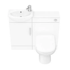 Sienna W920 x D200mm High Gloss White Vanity Unit Cloakroom Suite + D-shaped pan -Bathroom Suites Sales SIE001 VTY d3 460