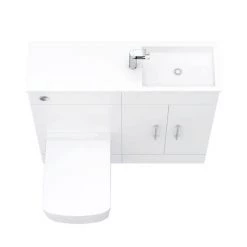 Valencia Slimline Combination Basin & Toilet Unit - White Gloss - (1000 x 305mm) -Bathroom Suites Sales SLFP D6 460
