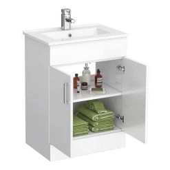 Toreno Cloakroom Suite inc. Pro 600 Toilet (White Gloss) -Bathroom Suites Sales TCSP600 nd1 460