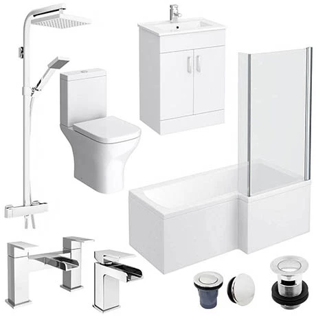 Toreno L-Shaped 1700 Complete Bathroom Package 1 Toreno L-Shaped 1700 Complete Bathroom Package