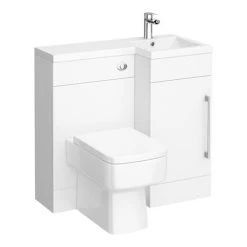 Valencia 900mm Combination Bathroom Suite Unit + Square Toilet -Bathroom Suites Sales VAL900S d1 460