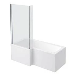 Valencia Bathroom Suite (Toilet, White Vanity with Brass Handle, L-Shaped Bath + Screen) -Bathroom Suites Sales VBSGWBB6 d5 460