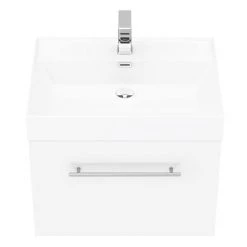 Valencia Bathroom Suite (Toilet, White Vanity with Chrome Handle, L-Shaped Bath + Screen) -Bathroom Suites Sales VBSGWCH6 d2 460