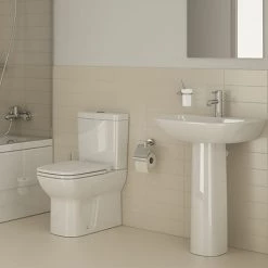 VitrA - S20 Model 4 Piece Suite - Closed Back CC Toilet & 60cm Basin - 1 or 2 Tap Holes
